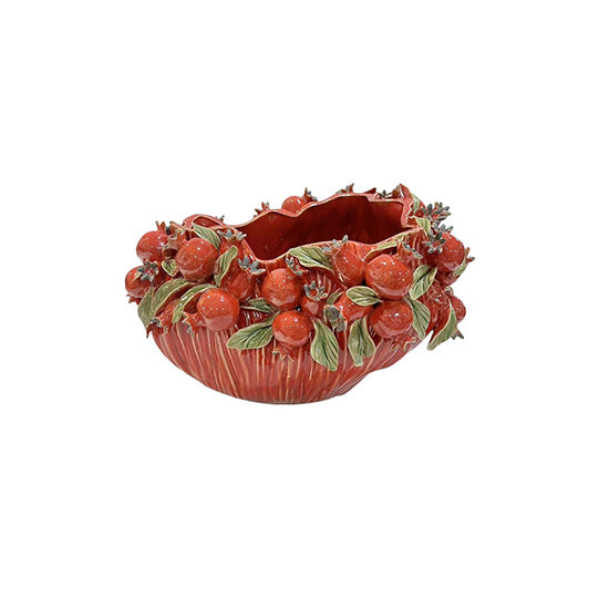 Red Ceramic Vase Pomegranate 270-231