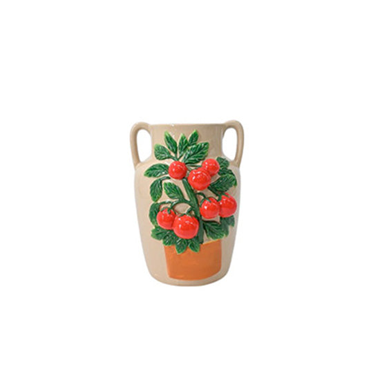 Beige Ceramic Vase Tomato 270-711