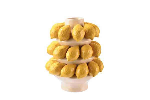Beige & Yellow Ceramic Vase Lemon 275-202