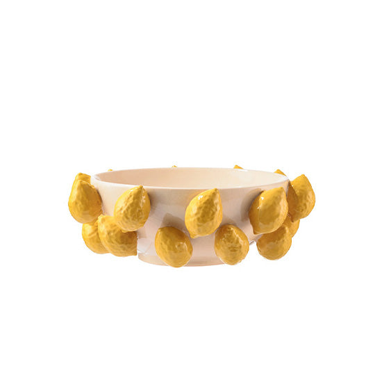 Beige & Yellow Ceramic Vase Lemon 275-204