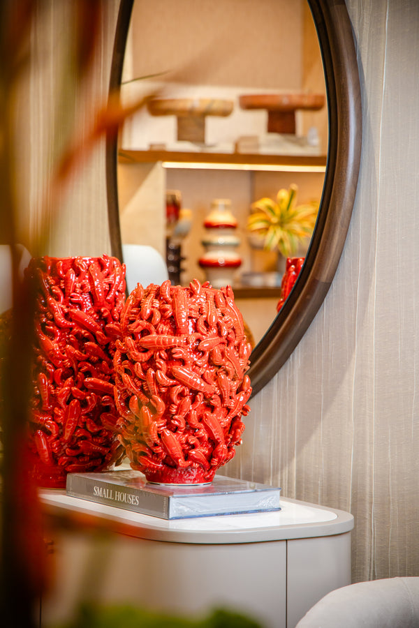 Red Ceramic Vase Lobster 270-627