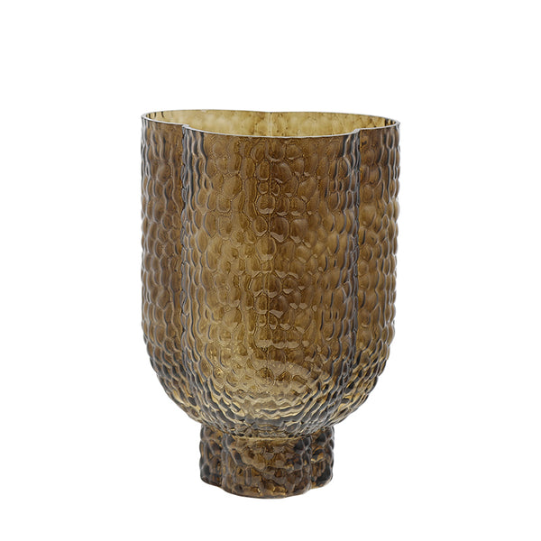 THREE LEAF VASE-BROWN A