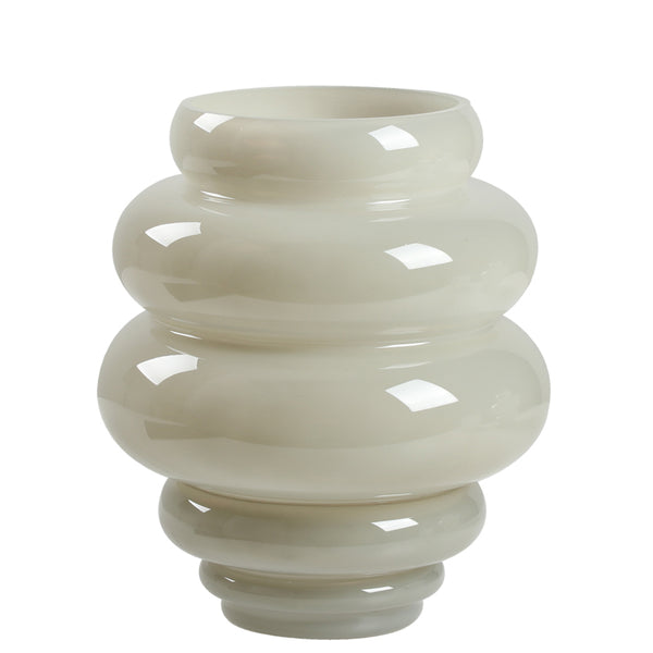 GRAY MULTI-CIRCLE VASE HIGH