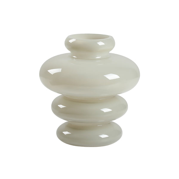 GRAY MULTI-CIRCLE VASE SHORT