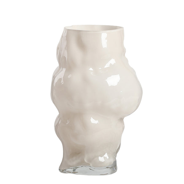 WHITE METEORITE VASE HIGH