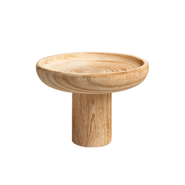 HIGH-LEGGED WOODEN FRUIT BOWL-WOOD COLOR