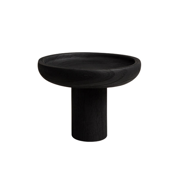 HIGH-LEGGED WOODEN FRUIT BOWL-BLACK