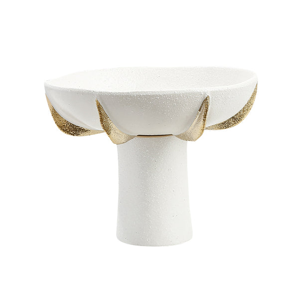 WHITE CERAMIC FRUIT BOWL