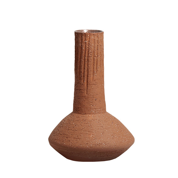 LONG-NECKED COARSE POTTERY VASE A