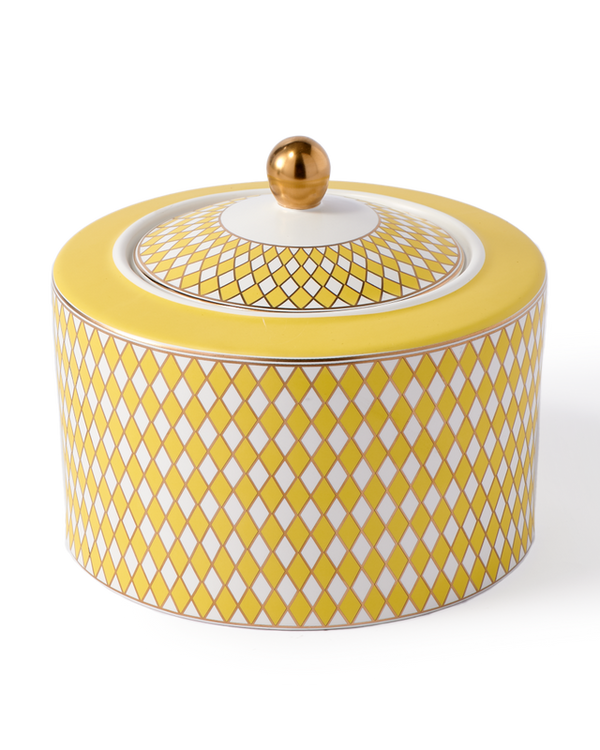 POLS POTTEN JAR CHESS LOW YELLOW