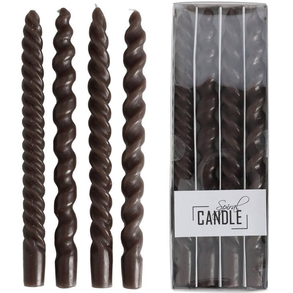 Drip Dinner Candle Spiral Brown KAL-0054