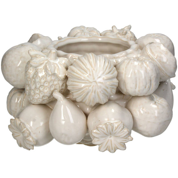 Planter Fruits Fine Earthenware Ivory