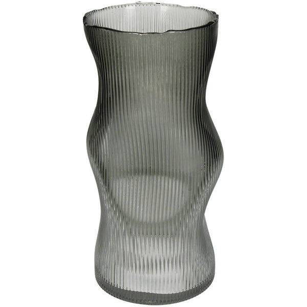 Vase Stripe Glass Grey KAL-4265