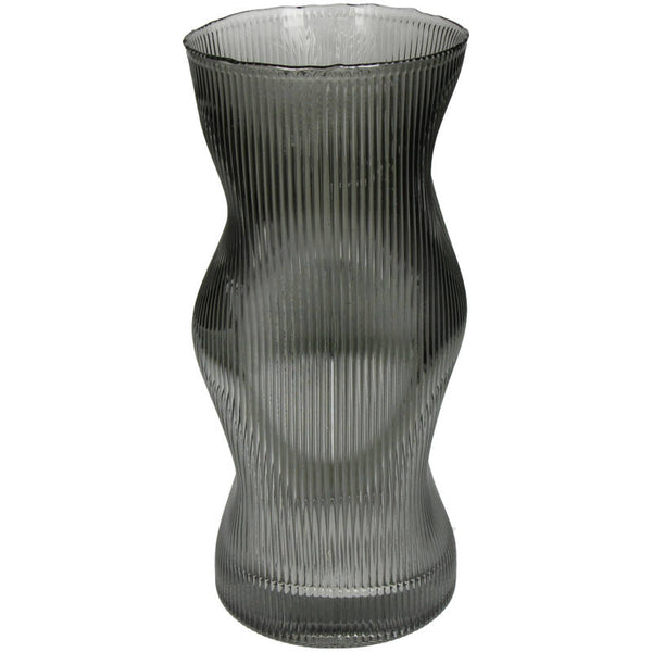 Vase Stripe Glass Grey} KAL-4266