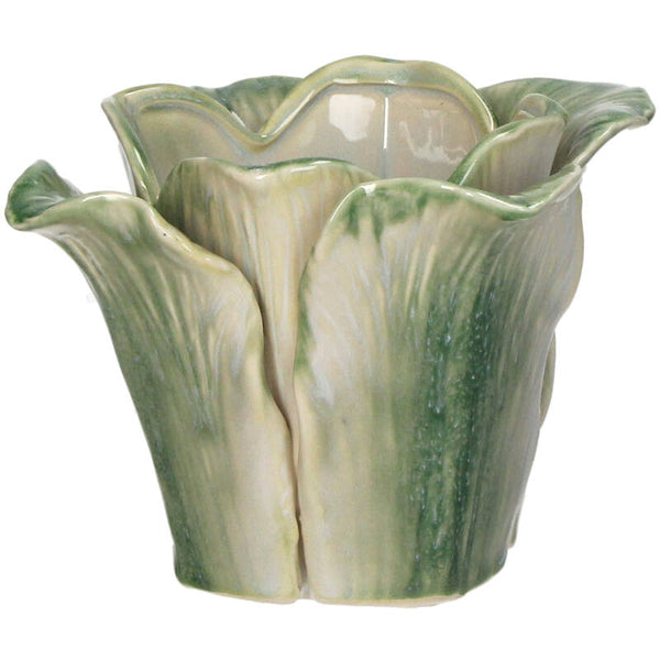 Planter Cabbage Stoneware Green