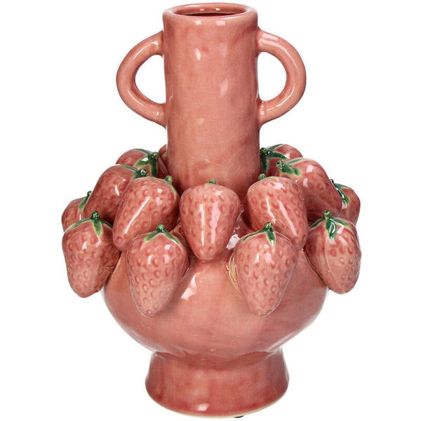 Vase Strawberry Stoneware Pink