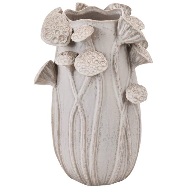Vase Lotus Stoneware White