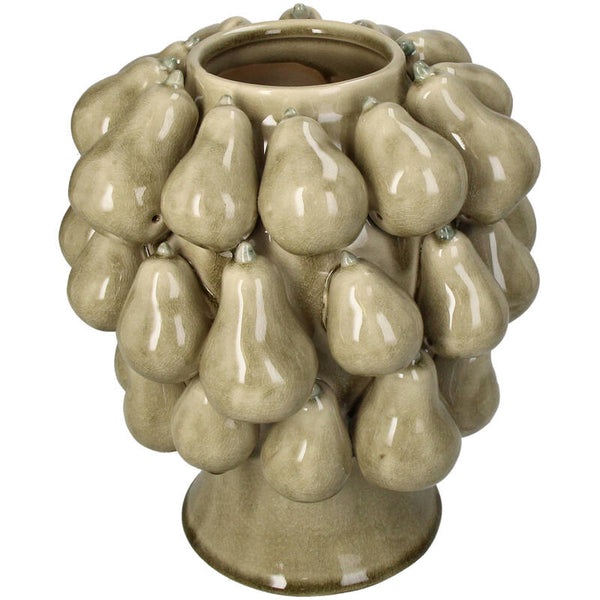 Vase Pears Stoneware Beige
