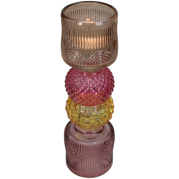 Candle Holder Glass Multi