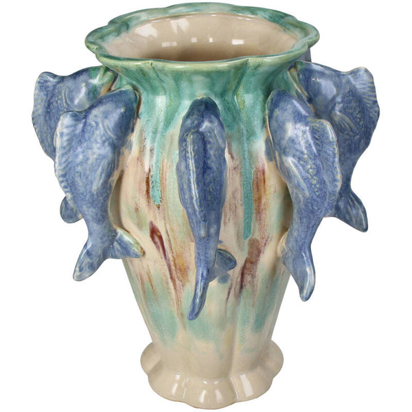Vase Fish Stoneware Multi KAL-6255