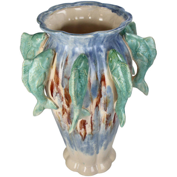 Vase Fish Stoneware Multi KAL-6256
